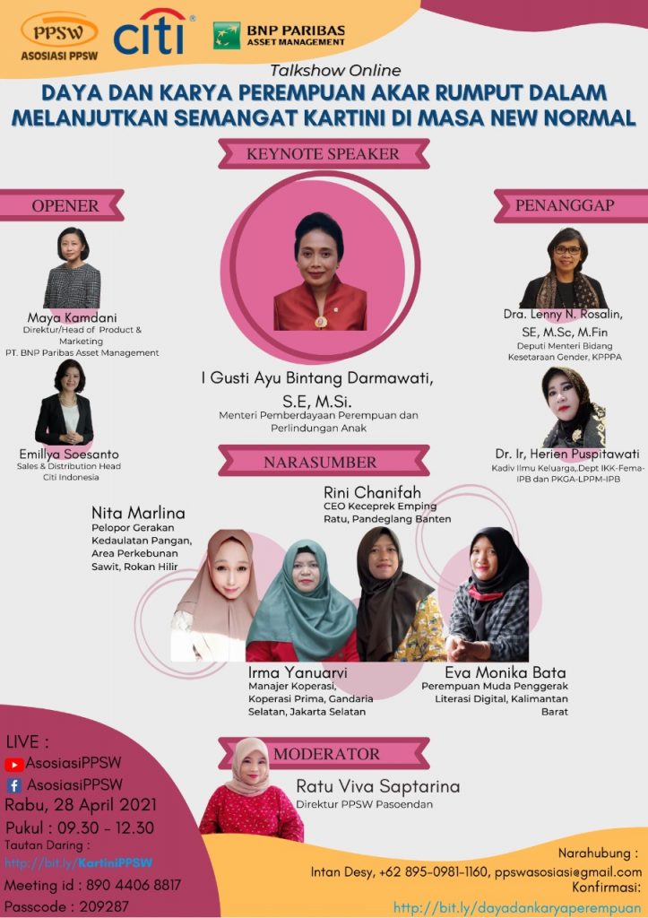 Talkshow Online “Daya dan Karya Perempuan Akar Rumput Dalam Melanjutkan Semangat Kartini di Masa New Normal”